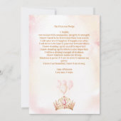 Prinses Belofte Kroon Roze Bloem Meisje Verjaardag Kaart (Achterkant)
