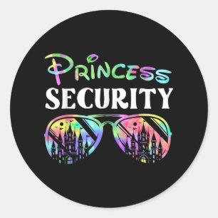 Prinses Beveiliging Grappig Verjaardagsfeestje Mat Ronde Sticker