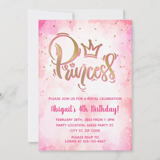  prinses Birthday Kaart (Voorkant)