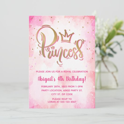  prinses Birthday Kaart (Staand voorkant)