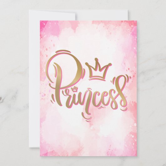  prinses Birthday Kaart (Achterkant)