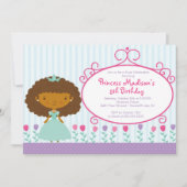  Prinses Birthday Party Invitation Paars Kaart (Voorkant)