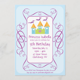 prinses Birthday Party Kaart