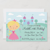 prinses Birthday Party Kaart (Voorkant)
