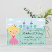 prinses Birthday Party Kaart (Staand voorkant)