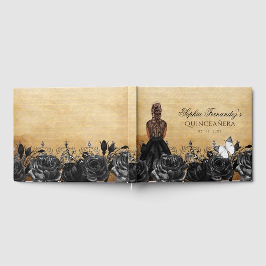  prinses Black Butterfly Quinceañera Gastenboek (Volledig)