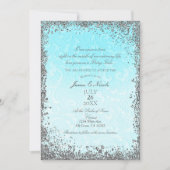 Prinses Blauw Zilver Elegante Verhalenboek Trouwen Kaart (Voorkant)