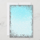 Prinses Blauw Zilver Elegante Verhalenboek Trouwen Kaart (Achterkant)