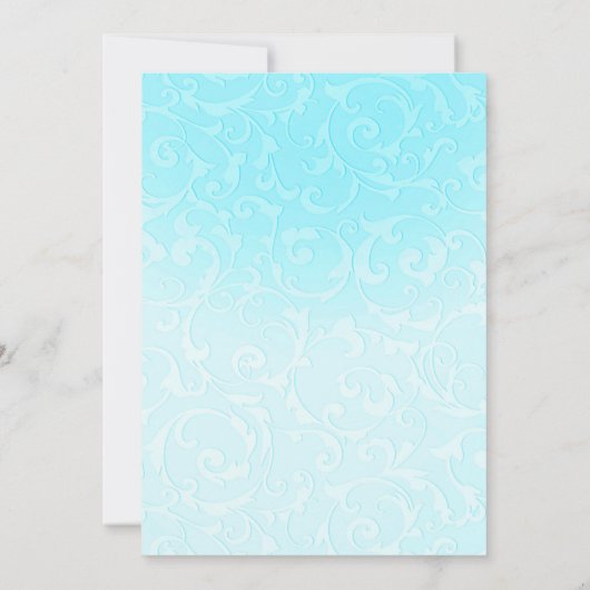 Prinses Blauwe Elegante Sprookjesstijl Wervelende  Kaart (Achterkant)