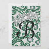 Prinses Bling Diamond Parels Feest Uitnodigingen (Achterkant)