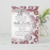 Prinses Bling Diamond Parels Feest Uitnodigingen (Staand voorkant)