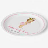  prinses Blonde Baby Roze reuzenpasta Papieren Bordje (Gekanteld)