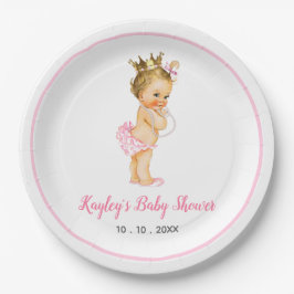  prinses Blonde Baby Roze reuzenpasta Papieren Bordje