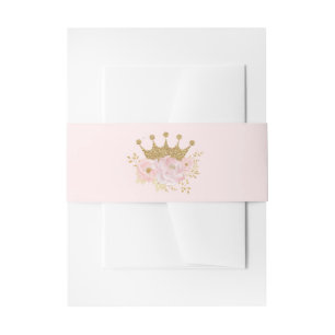 prinses Blush Pink Gold Baby Girl Birthday Uitnodigingen Wikkel