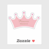 Prinses Blush Roze Gouden Kroon Tiara Aangepaste N Sticker (Vel)