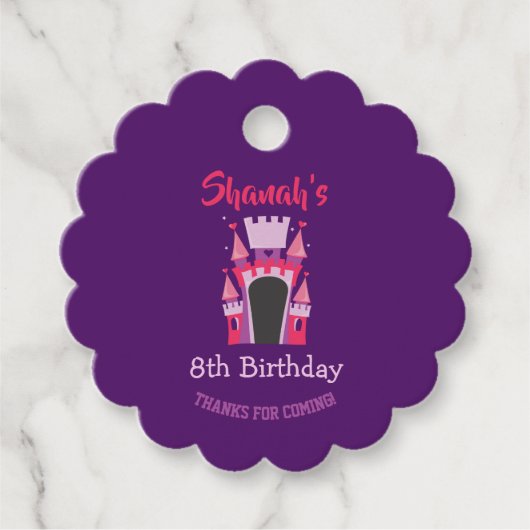 PRINSES BOUNCY BOUNCE HUIS Verjaardagsfeest Bedankjes Labels (Voorkant)