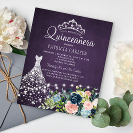 Prinses budget quinceanera-uitnodiging