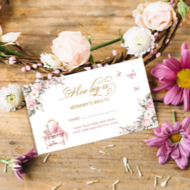 Prinses Carriage Floral Hoe groot is mama's buik Informatiekaartje