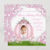 Prinses Carriage Foto Verjaardagsfeest Kaart (Voorkant / Achterkant)