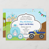 Prinses Carriage & Monster Truck Joint Verjaardag Kaart (Voorkant / Achterkant)