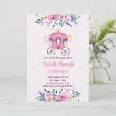 Prinses Carriage Uitnodiging voor verjaardag (Staand voorkant)