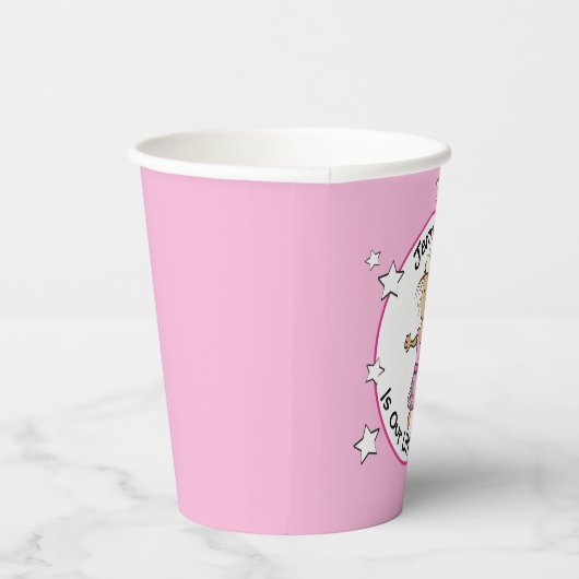 Prinses Cartoon 1e Verjaardag Etnisch Meisje Papieren Bekers (Rechts)