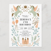 Prinses Castle Eenhoorn Verjaardag Briefkaart (Voorkant)