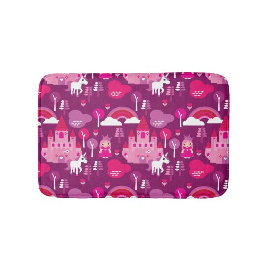 prinses castle en unicorn regenboog badmat (Voorkant)