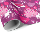 prinses castle en unicorn regenboog cadeaupapier (Rol Hoek)