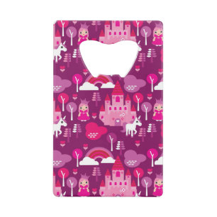 prinses castle en unicorn regenboog creditkaart flessenopener