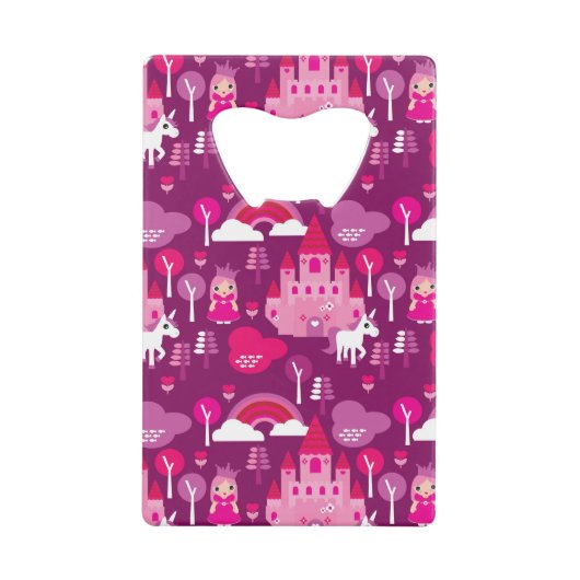 prinses castle en unicorn regenboog creditkaart flessenopener (Voorkant)