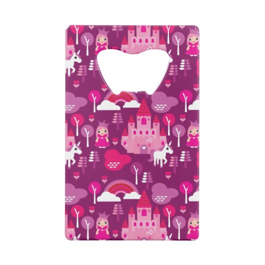 prinses castle en unicorn regenboog creditkaart flessenopener (Achterkant)