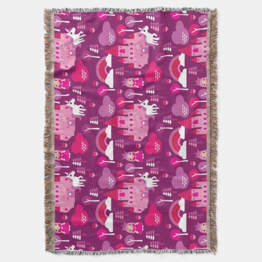 prinses castle en unicorn regenboog deken (Voorkant Verticaal)