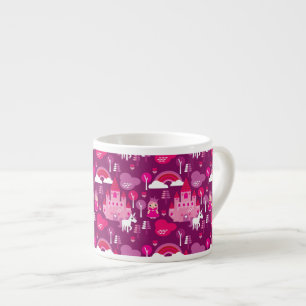 prinses castle en unicorn regenboog espresso kop