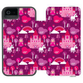 prinses castle en unicorn regenboog incipio iPhone portemonnee hoesje (Agenda Open)