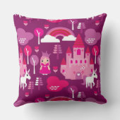prinses castle en unicorn regenboog kussen (Achterkant)