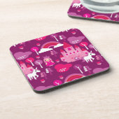 prinses castle en unicorn regenboog onderzetter (Linkerzijde)