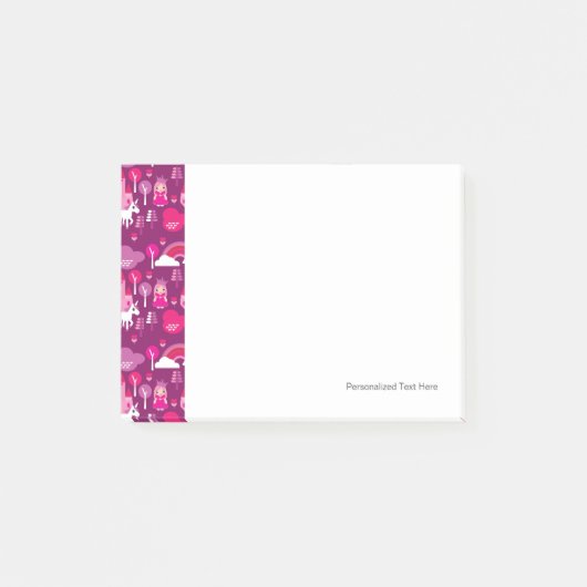 prinses castle en unicorn regenboog post-it® notes (Voorkant)