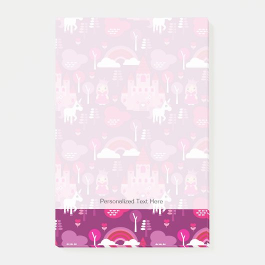 prinses castle en unicorn regenboog post-it® notes (Voorkant)