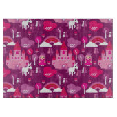 prinses castle en unicorn regenboog snijplank (Voorkant)