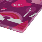 prinses castle en unicorn regenboog snijplank (Hoek)