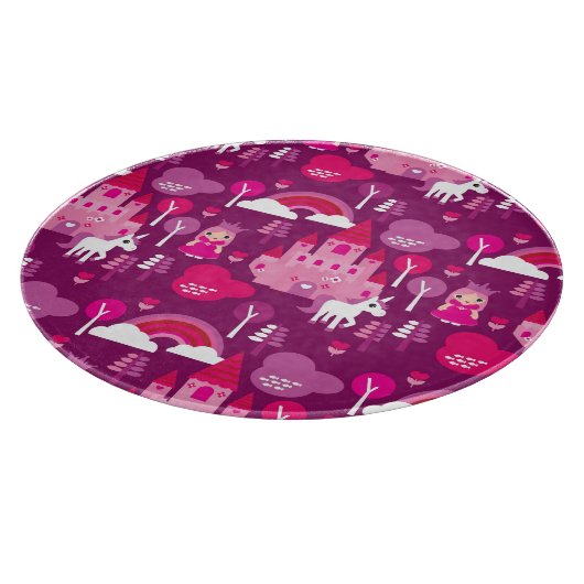 prinses castle en unicorn regenboog snijplank (Hoek)