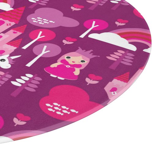 prinses castle en unicorn regenboog snijplank (Hoek)