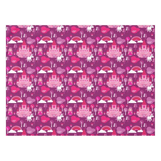 prinses castle en unicorn regenboog tafelkleed (Voorkant (Horizontaal))