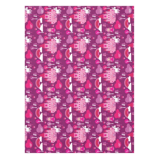 prinses castle en unicorn regenboog tafelkleed (Voorkant)