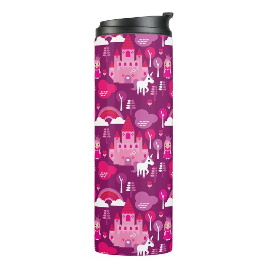 prinses castle en unicorn regenboog thermosbeker (Gedraaid links)