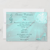 Prinses Coach & Paarden & Disco Bal 70e Verjaardag Kaart (Achterkant)