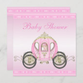 prinses Coach Pink Baby shower Kaart (Voorkant / Achterkant)