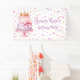 Prinses Confetti Verjaardagsfeest Welkom Spandoek