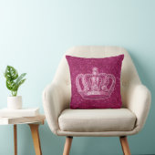 prinses Crown op Hot Pink Glitter Sparkle Kussen (Stoel)